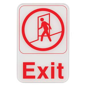 Update International S69-2RD 6" x 9" Exit Sign - Red on White Plastic