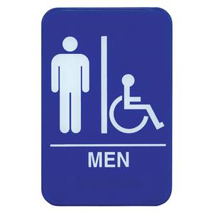 Update International S69-9BL 6" x 9" Men / Accessible Sign - Blue Plastic