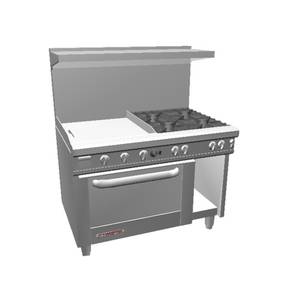 Southbend S48DC-2T 48" S-Series Range w/ Standard Oven & 24" Therm. Griddle