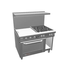 Southbend S48AC-2T 48" S-Series Range w/ Convection Oven & 24" Therm. Griddle