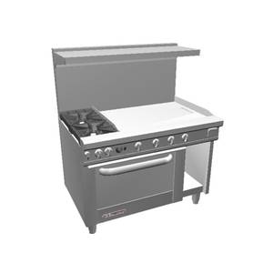 Southbend S48AC-3T 48" S-Series Range w/ Convection Oven & 36" Therm. Griddle