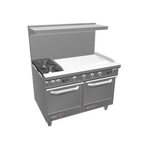 Southbend S48EE-3G 48" S-Series Range w/ Space Saver Ovens & 36" Man. Griddle