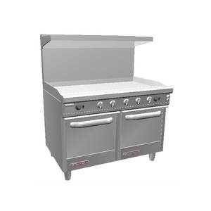 Southbend S48EE-4G 48" S-Series Range w/ Space Saver Ovens & 48" Man. Griddle