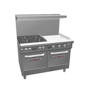 Southbend 4481EE-2GL 48"Ultimate Range w/ 4 Non-clog Burners & 2 Space Saver Oven