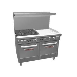 Southbend 4481EE-2TL 48"Ultimate Range w/ 4 Non-clog Burners & 2 Space Saver Oven