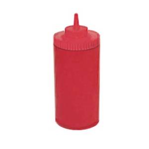 Winco PSW-32R 6 Pack of 32oz Red Wide Mouth Squeeze Bottles