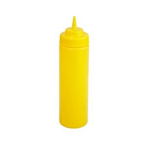 Winco PSW-24Y 6 Pack of 24oz Yellow Wide Mouth Squeeze Bottles