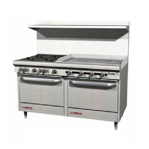 Southbend S60DD-3TR S Series 60" (4) Burner Gas Range 36" w/Thermostatic Griddle