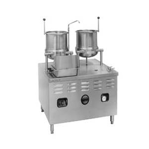 Market Forge MT6T6E Two 6gal SS Tilting Kettle 36in Cabinet Base Electric 48kw
