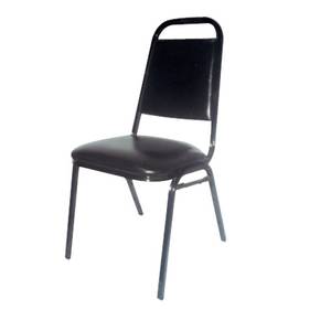 AAA Furniture 888-11 Commercial Metal Stack Chair W/ Black Frame & Vinyl Seat