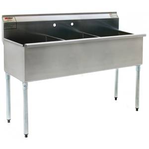 Eagle Group 2136-3-16/4-1X Stainless Steel Utility Sink 12in x 21in 3 Compartment