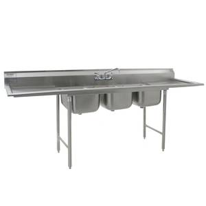 Eagle Group 414-16-3-24-X 414 Series Stainless Steel Sink 3 Compartment w/ Drainboards