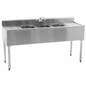 Eagle Group B5C-18-X SS Underbar Sink Unit 3 Compartment 60in x 20in