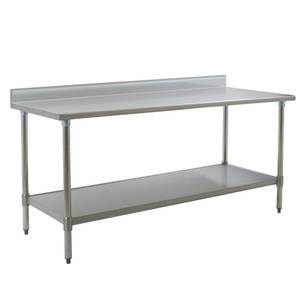 Eagle Group T3072SEB-BS-1X Deluxe Work Table 72in x 30in SS Work Top 4-1/2in Backsplash