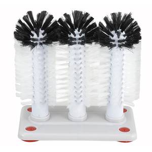 Winco GWB-3 3 Brush Glass Washer with Plastic Base