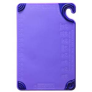 San Jamar CBG121812PR Allergen Saf-T-Zone Cutting Board 12" x 18" x .5" Purple