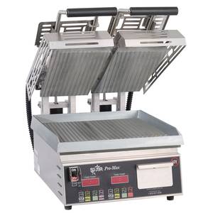 Star CG14STE Pro-Max Two-Sided Sandwich Grill - 14" x 14" Grooved Grill