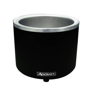 Adcraft FW-1200WR/B 7 / 11 Qt. Countertop Round Food Warmer / Cooker Black