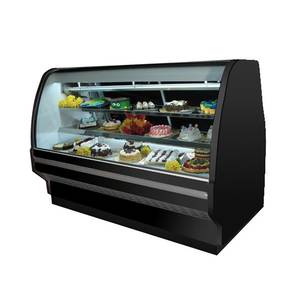 Howard McCray SC-CBS40E-4C-BE-LS 51" Refrigerated Bakery Curved Glass Display Case Black