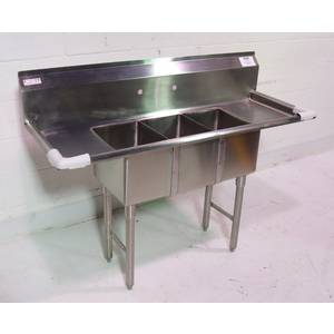 GSW USA SE10143D - Overstock - Liquidation Three Comp Sink 10x14x10, 2 - 12" Drainboard NSF