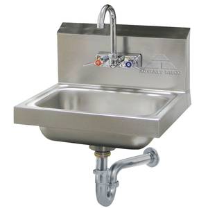 Advance Tabco 7-PS-54 Wall Mount Hand Sink 14"x10"x5" Bowl w/ Splash Mount Faucet