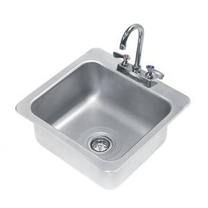 Advance Tabco DI-1-168 Drop-In Sink 16"x14"x8" Bowl w/ Deck Mount Gooseneck Faucet