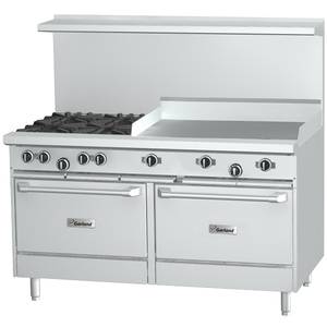Garland G48-4G24LL Starfire 48" Range w/ 24" Griddle 2 Stainless Ovens