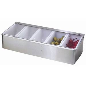 Winco CDP-5 Stainless Steel 5 Compartment Condiment Dispenser