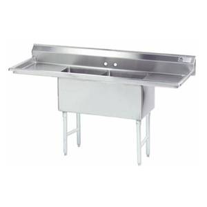 Advance Tabco FC-2-1620-18RL-X 2 Compartment Sink 16"x20"x14" Size Bowl 18" Two Drainboards