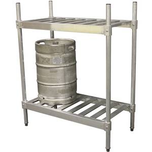 Prairie View Industries KR204736-2 Aluminum 36" (4) Keg Capacity 2 Tier Rack