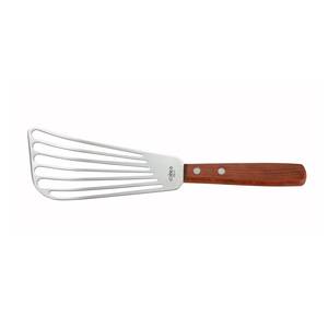 Winco FST-6 6-1/2" Slotted Fish Spatula with a Wooden Handle