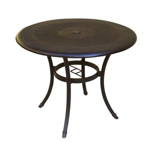 Plantation Prestige 8753600-0140 36" Cast Aluminum Madrid Dining Table Chocolate Finish