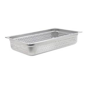 Winco SPFP4 Full Size 4" Deep Stainless Steel Perforated Steam Pan