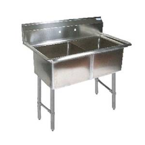 BK Resources BKS-2-1620-12S Two 16"x20"x12" Compartment Sink w/ S/s Legs