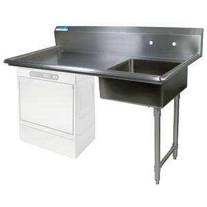 BK Resources BKUCDT-50-R-SS 50" Undercounter Soiled Dishtable Right Side w/ S/s Legs