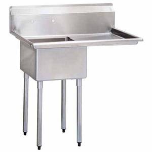 Green World by Turbo Air TSB-1-R2 One 24"x24"x14" Compartment Sink Right Drainboard