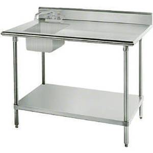 Advance Tabco KMS-11B-305L 30"x60" Work Table w/ 16"x20"x12" Deep Left Sink