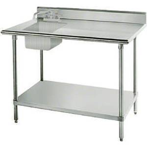 Advance Tabco KMS-11B-306L 30"x72" Work Table w/ 16"x20"x12" Deep Left Sink
