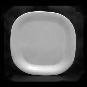 Thunder Group PS3010W 11" Rounded Square Melamine Plate Passion White, NSF