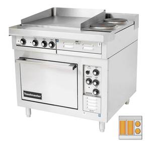 Toastmaster TRE36D2 36" Electric Range w/ Four Hotplates & Deck Ovens
