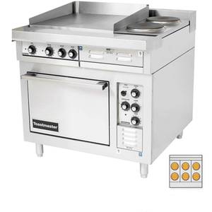 Toastmaster TRE36D4 36" Electric Range w/ (6) Round Hotplates & Deck Oven