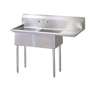Green World by Turbo Air TSB-2-R2 (2) 24"x24"x14" Compartment Sink Right Drainboard