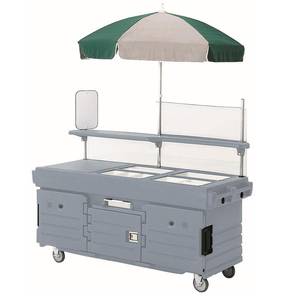 Cambro KVC854191 4 Well Vending Merchandising Cart w/ Umbrella Granite Gray
