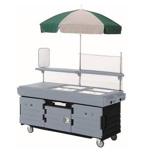 Cambro KVC854426 4 Well Vending Merchandising Cart w/ Umbrella Black & Gray
