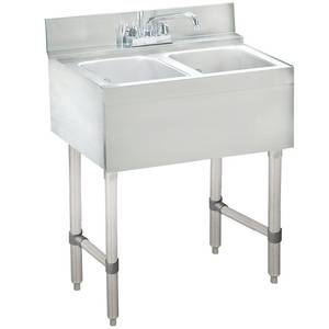 Advance Tabco CRB-22C 24"x21"x33" 2-Comp S/S Underbar Hand Sink w/ Faucet NSF