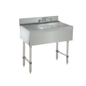 Advance Tabco CRB-31C 1-Comp S/S Underbar Hand Sink w/ Faucet, Two 12" Drainboards