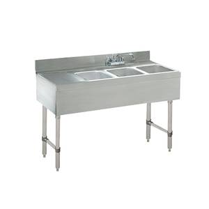 Advance Tabco CRB-43R 3 Comp S/S Underbar Hand Sink w/ Faucet, 9" Right Drainboard