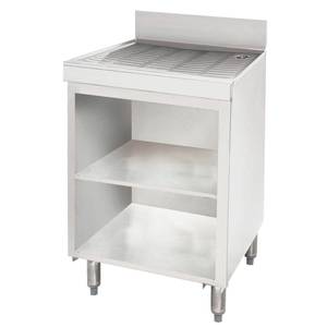 Advance Tabco CRD-2BM-X 24"x21"x33" S/s Underbar Drainboard Open Cabinet w/ Shelf