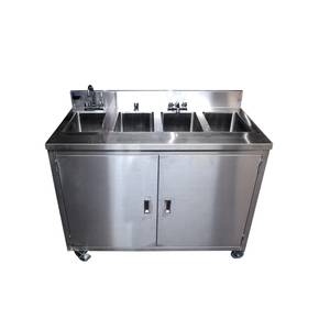 Porta Sink SS4 PORTA 4 All Stainless Steel 4 Compartment Portable Sink NSF 