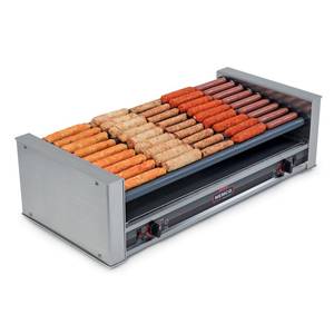 Nemco 8055SX-SLT 55 Hot Dogs Roll-A-Grill w/ 12 Gripslt Coated Rollers 120v